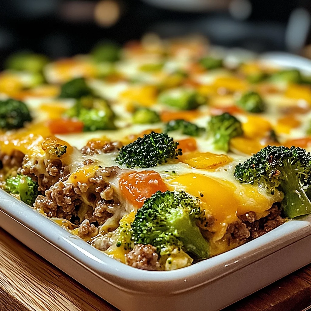 Fitness-Auflauf mit Brokkoli und Hackfleisch