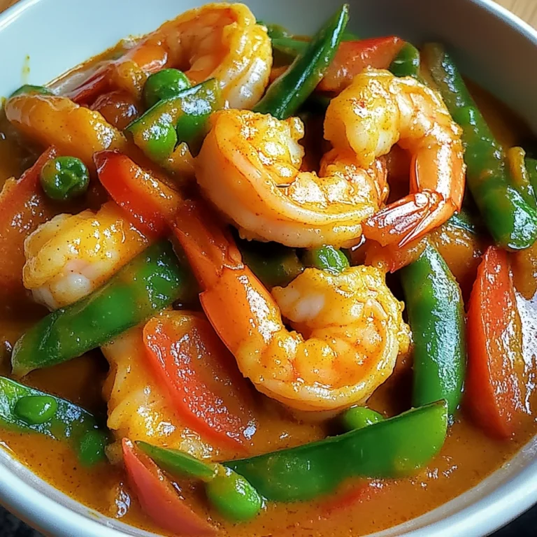 Garnelencurry mit Zuckerschoten