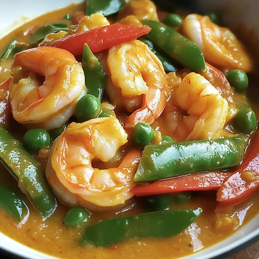 Garnelencurry mit Zuckerschoten