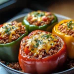Gefüllte Paprikaschoten mit rotem Reis