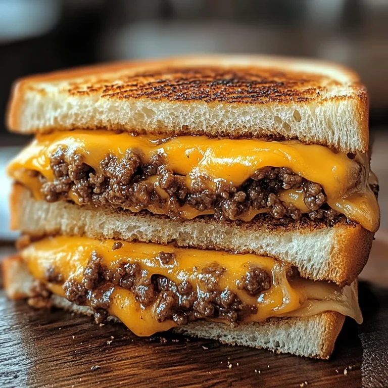 Gegrilltes Käsesandwich mit Rinderhackfleisch