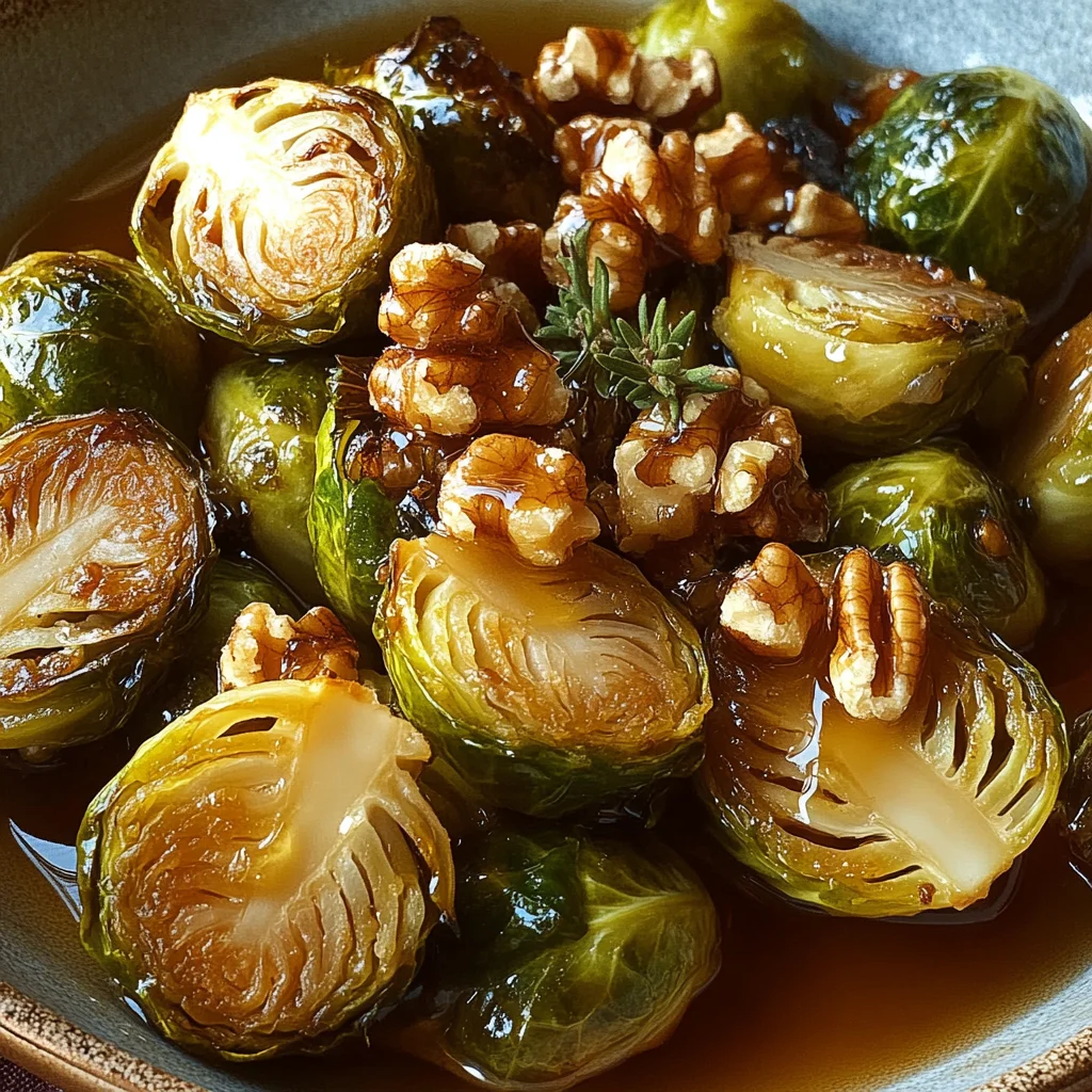 Gerösteter Rosenkohl mit Walnüssen und Honig