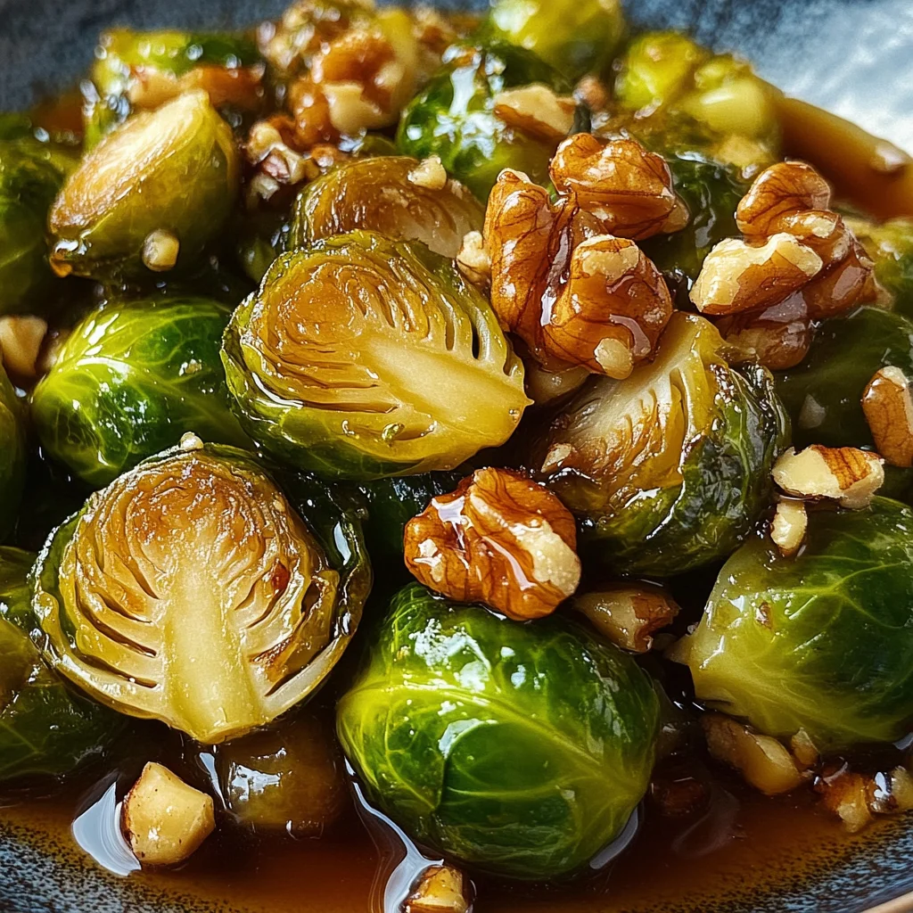 Gerösteter Rosenkohl mit Walnüssen und Honig