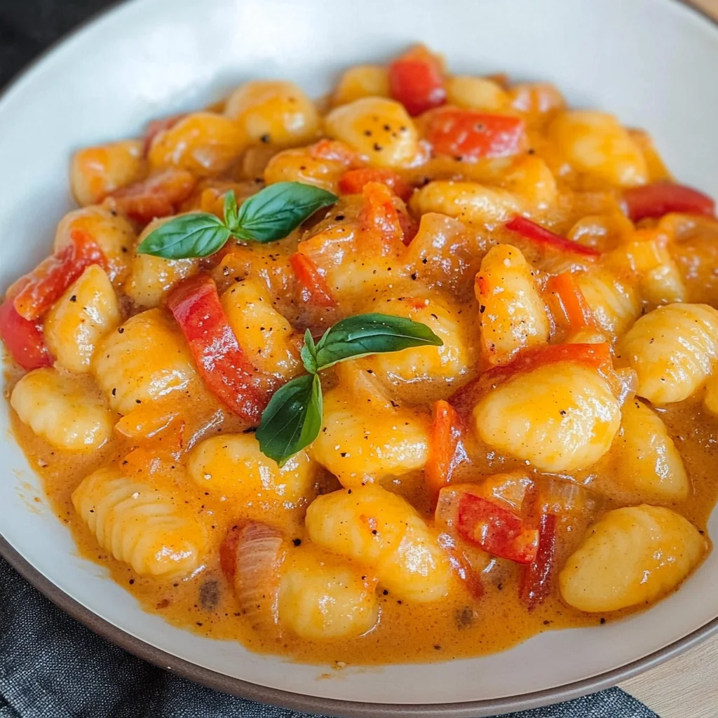 Gnocchi Rezept mit Paprika-Frischkäse-Soße