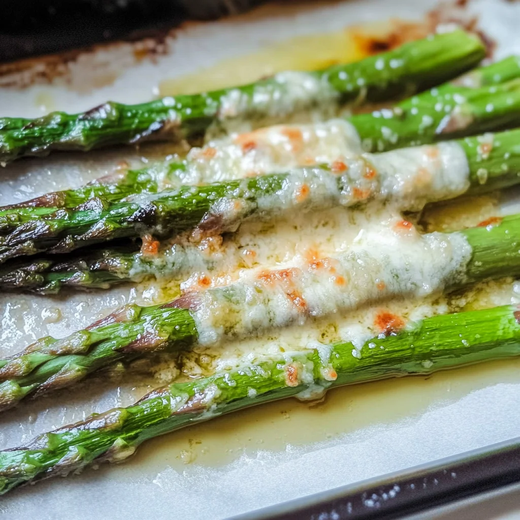 Grüner Spargel im Backofen - mit Parmesan überbacken