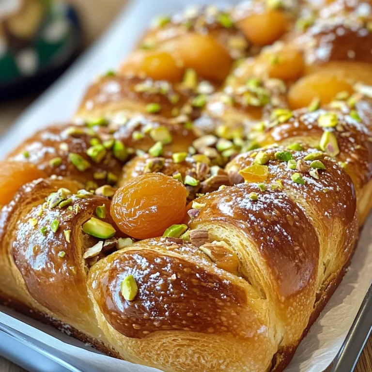 Hefezopf mit getrockneten Aprikosen, Marzipan und Pistazien