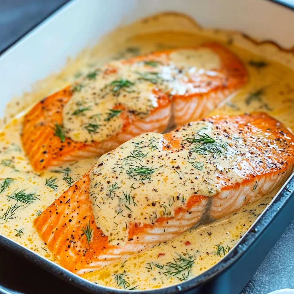 Lachs Sahne Gratin - einfaches Rezept mit Sahne-Soße
