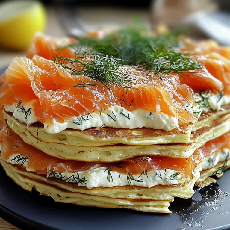 Pfannkuchen-Torte mit Lachs