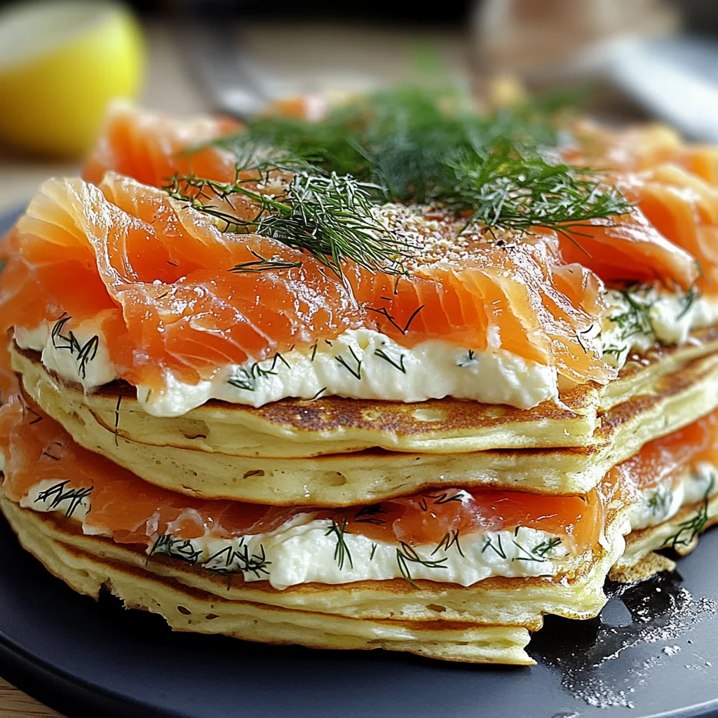 Pfannkuchen-Torte mit Lachs