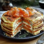 Pfannkuchen-Torte mit Lachs
