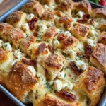 Zupfbrot mit getrockneten Tomaten, Feta und Mozzarella