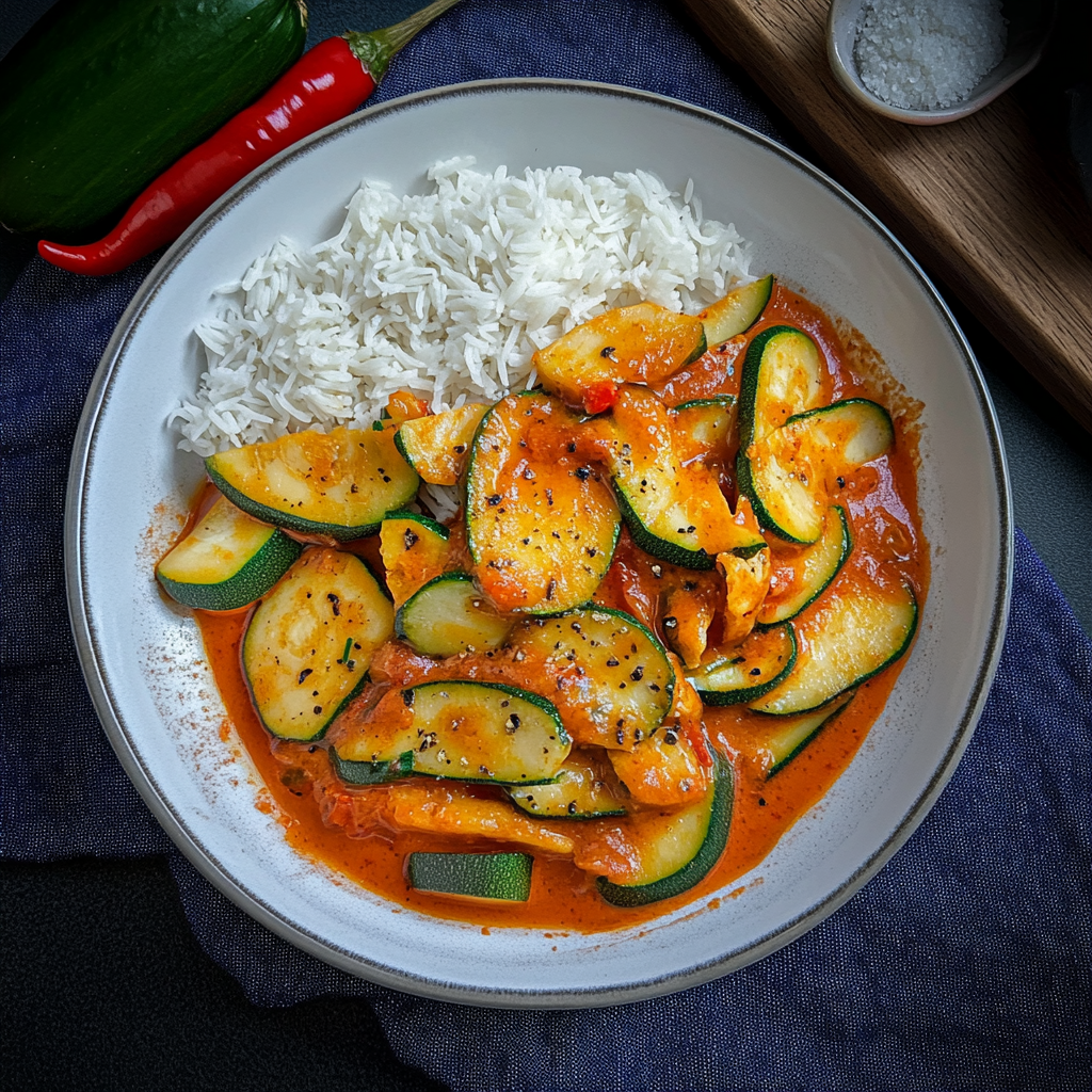 Verführerisches Paprika-Zucchini-Rahm-Hähnchen Rezept