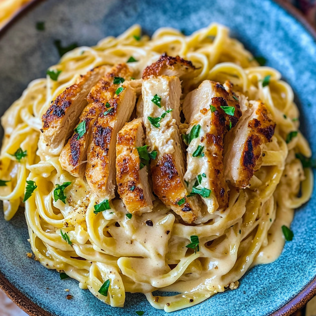 Einfaches Pasta Chicken Alfredo – Schnelles Rezept für Ge…