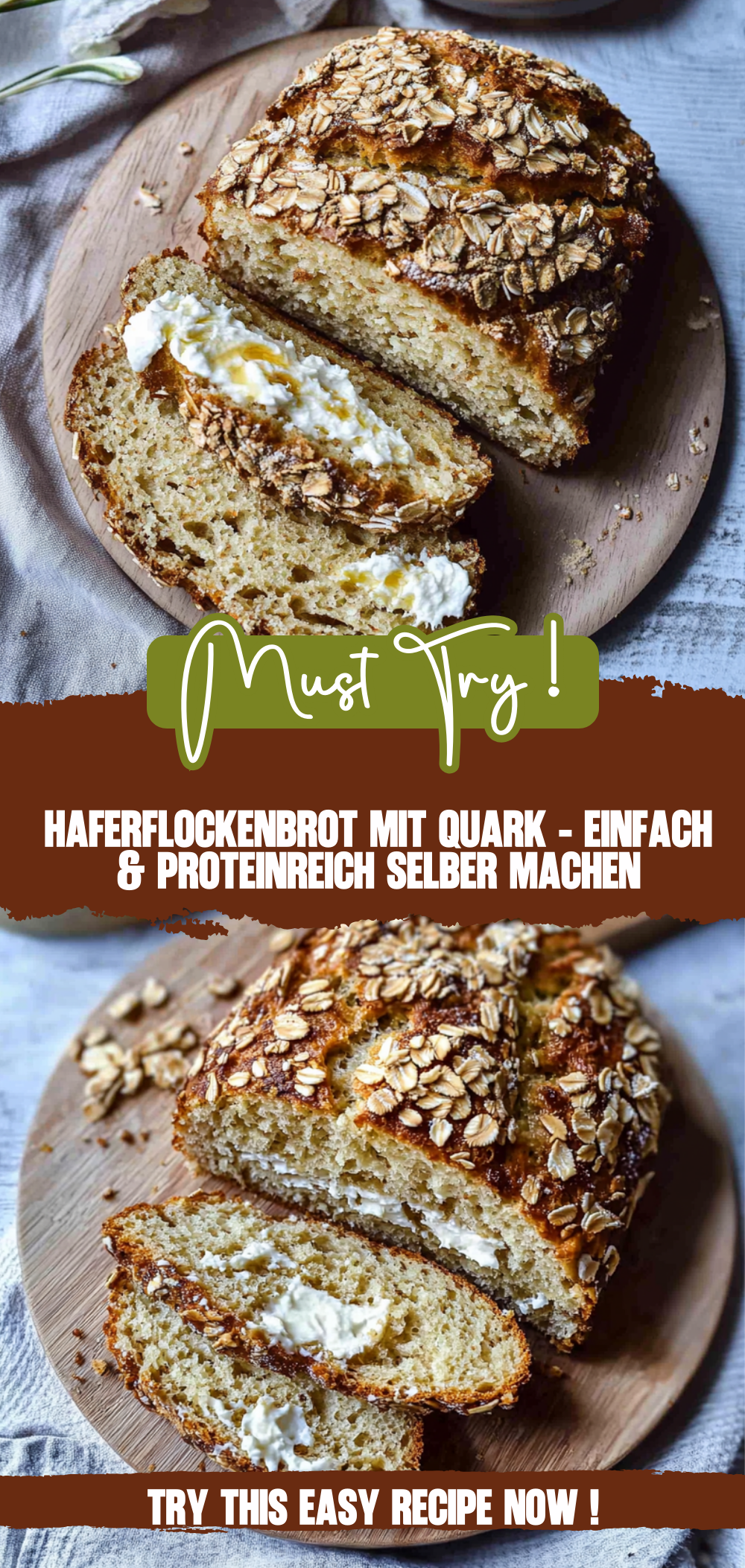 Haferflockenbrot mit Quark - einfach & proteinreich selber machen