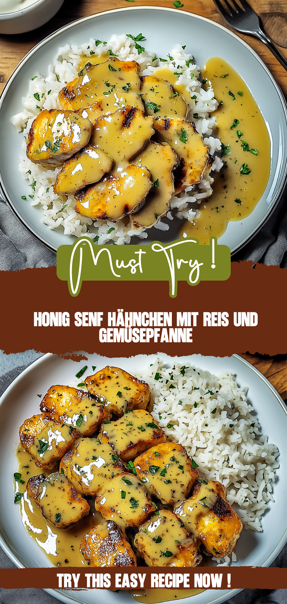 Honig Senf Hähnchen mit Reis