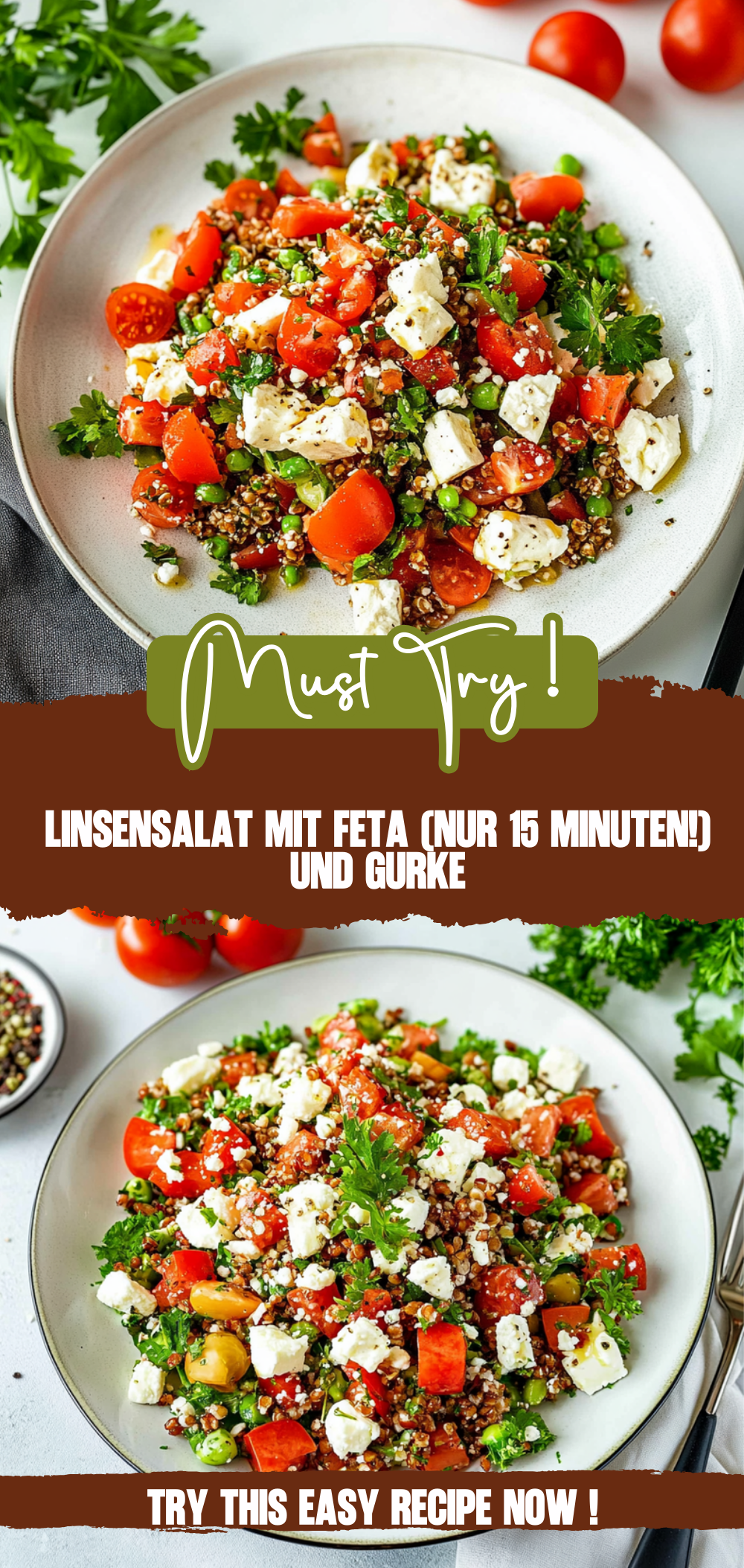 Linsensalat mit Feta (nur 15 Minuten!)