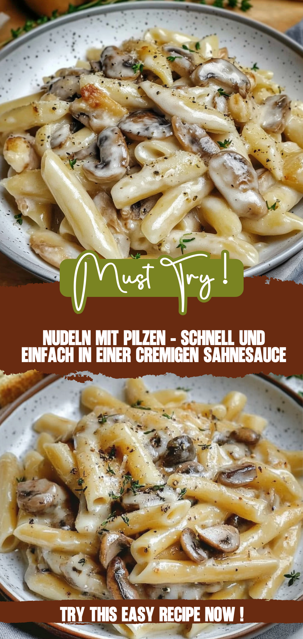 Nudeln mit Pilzen - schnell und einfach