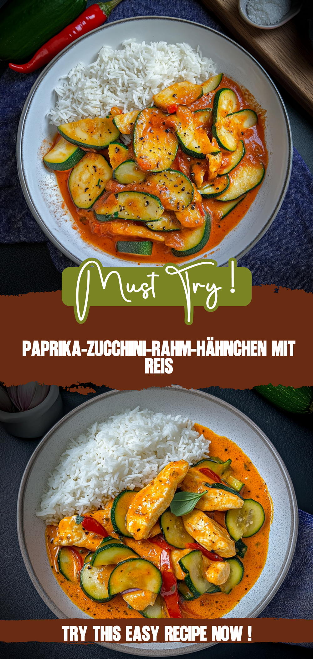 Paprika-Zucchini-Rahm-Hähnchen
