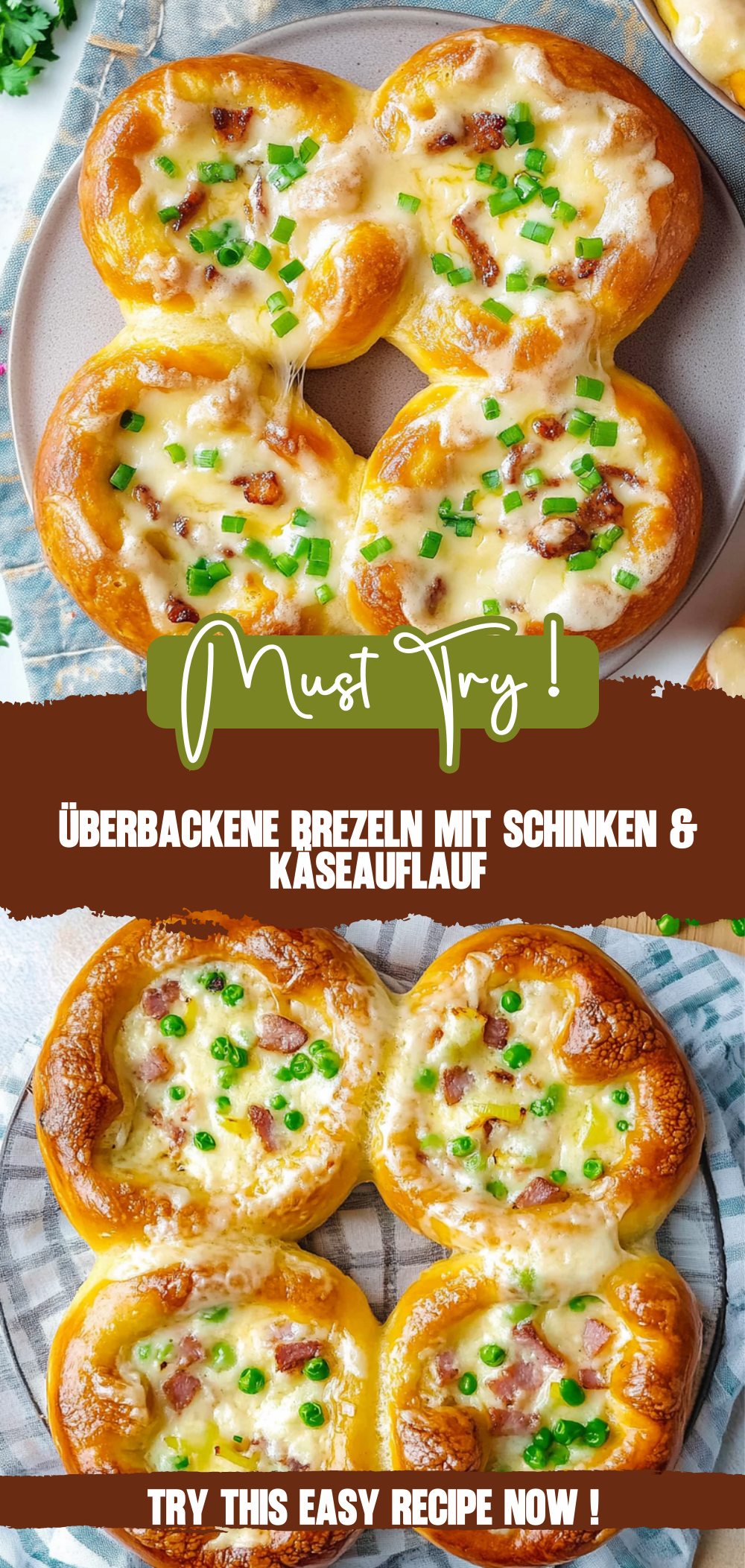Überbackene Brezeln mit Schinken & Käse