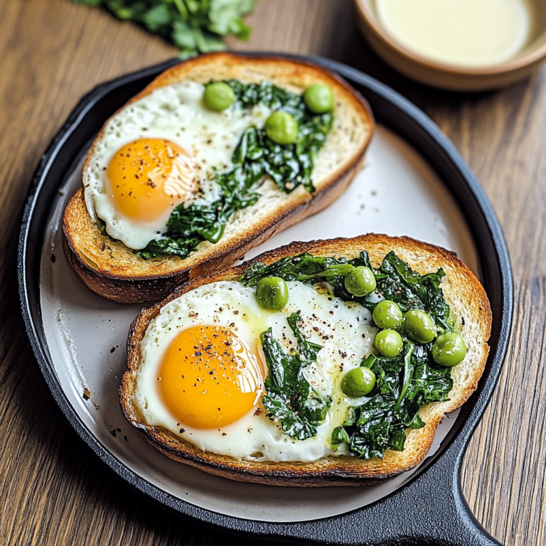 Perfekte Gebackene Eier mit Grüngemüse & Knoblauchbutter-…