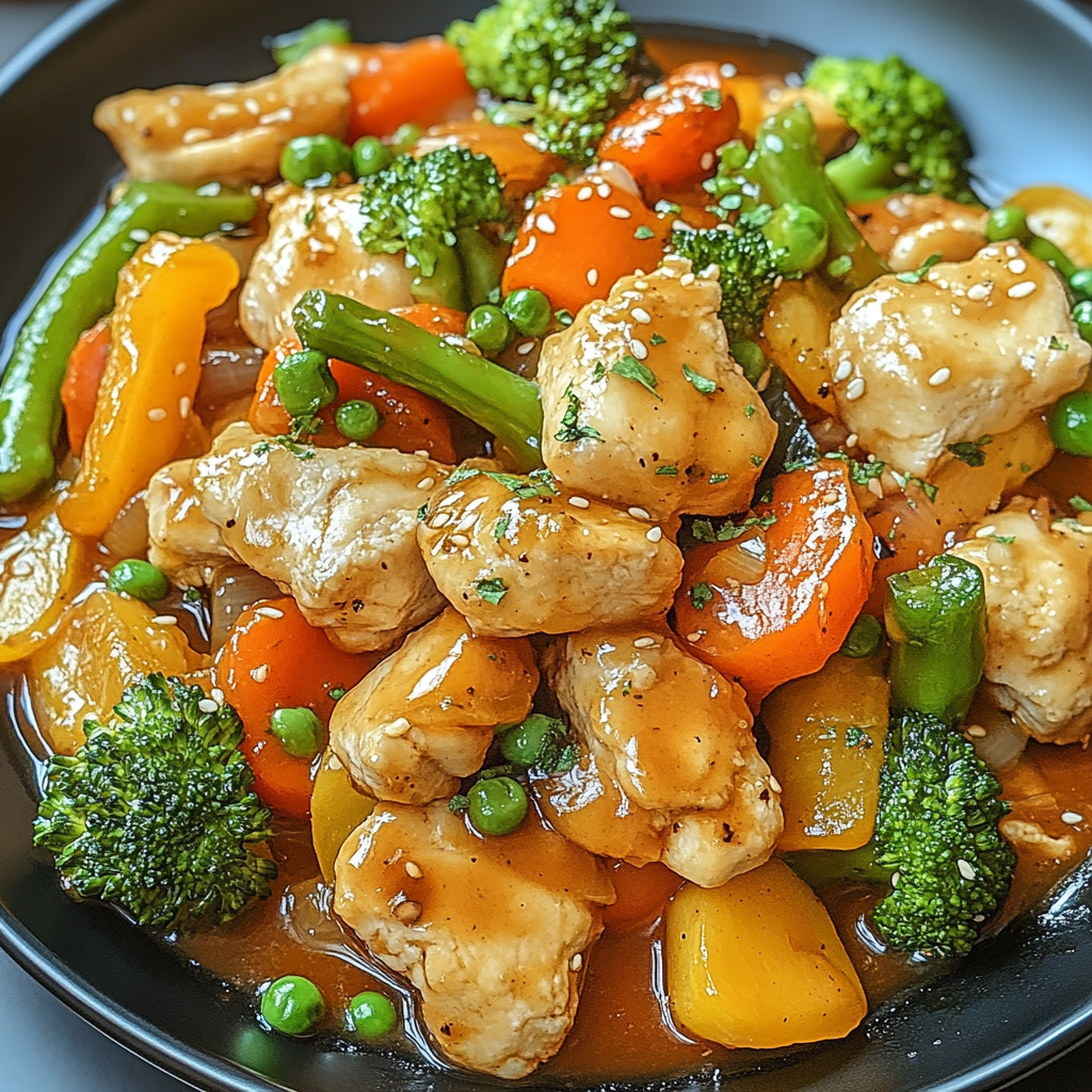 Verführerische Gemüsepfanne mit Hähnchen – Schnell & Gesund