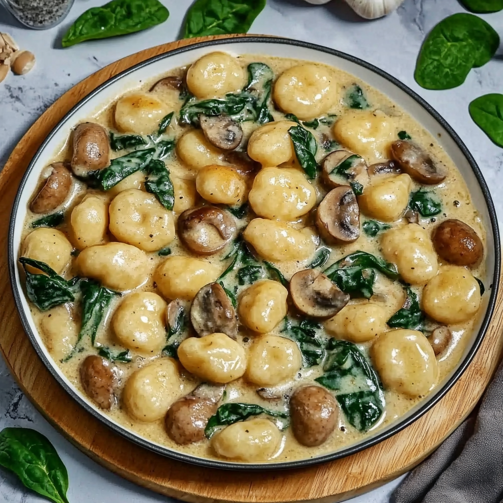 Unwiderstehliche Gnocchi mit Pilzen und Spinat in 35 Min