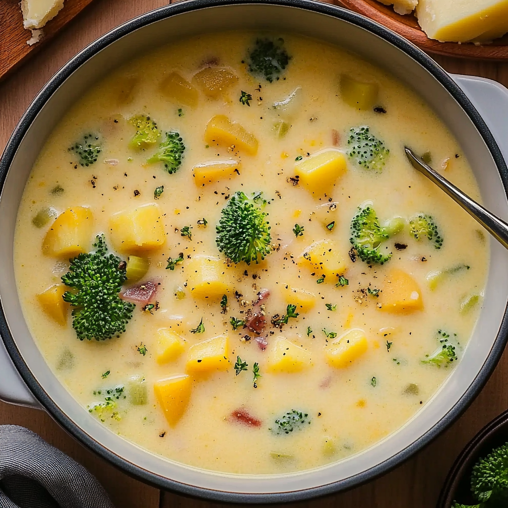 Verführerische Brokkolisuppe mit Käse und Kartoffeln Rezept