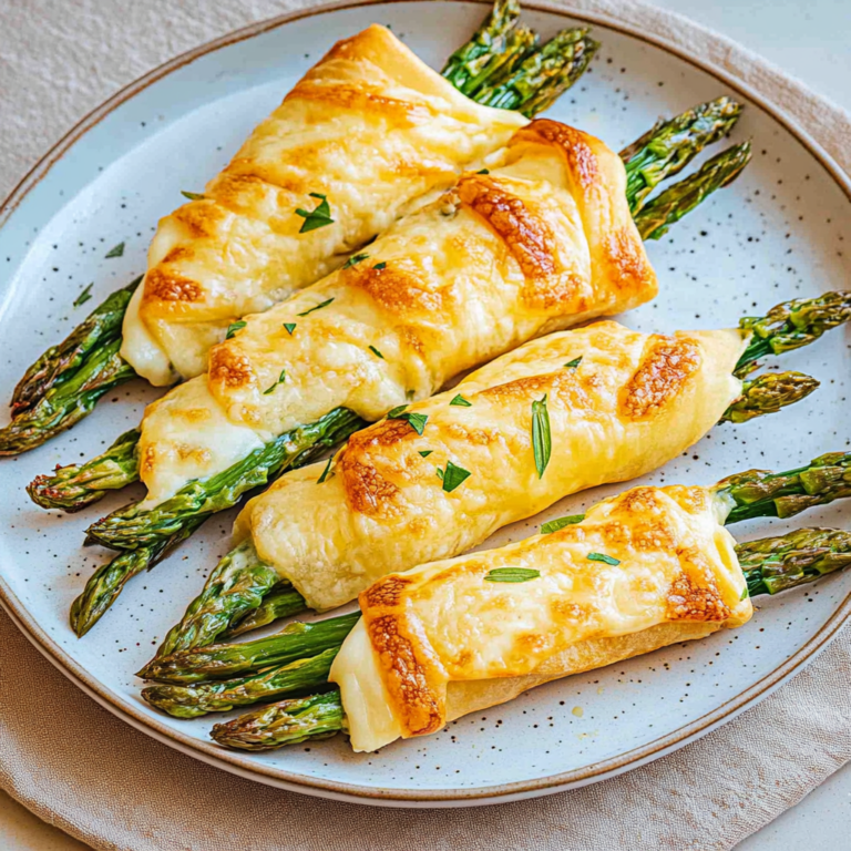 Köstliches Spargel im Blätterteig mit Schinken & Käse Rezept