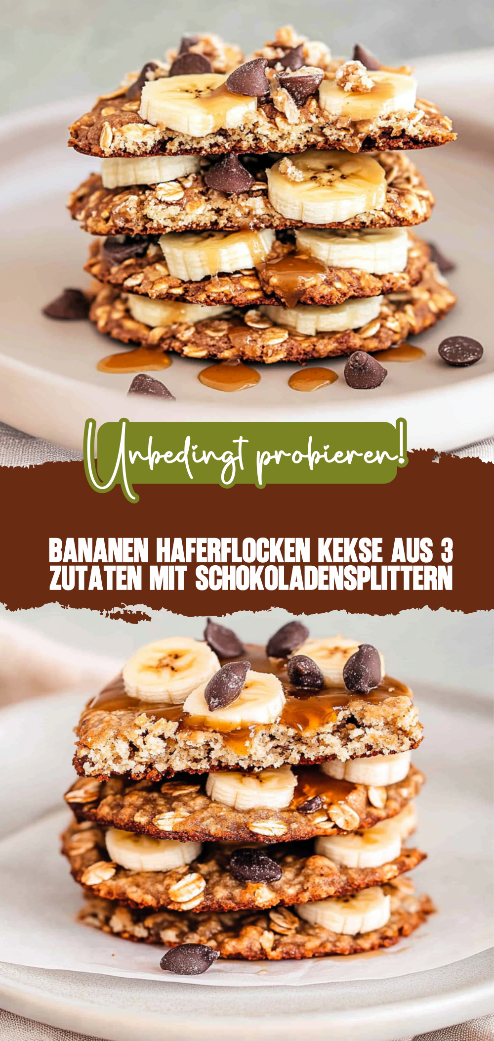 Bananen Haferflocken Kekse aus 3 Zutaten