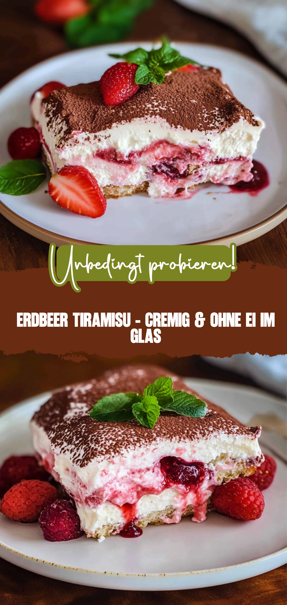 Erdbeer Tiramisu - cremig & ohne Ei