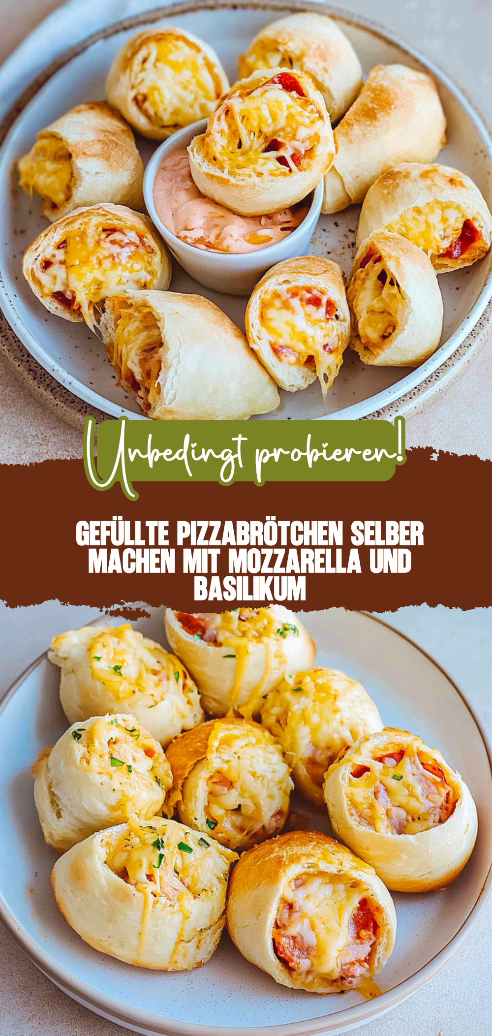 Gefüllte Pizzabrötchen selber machen