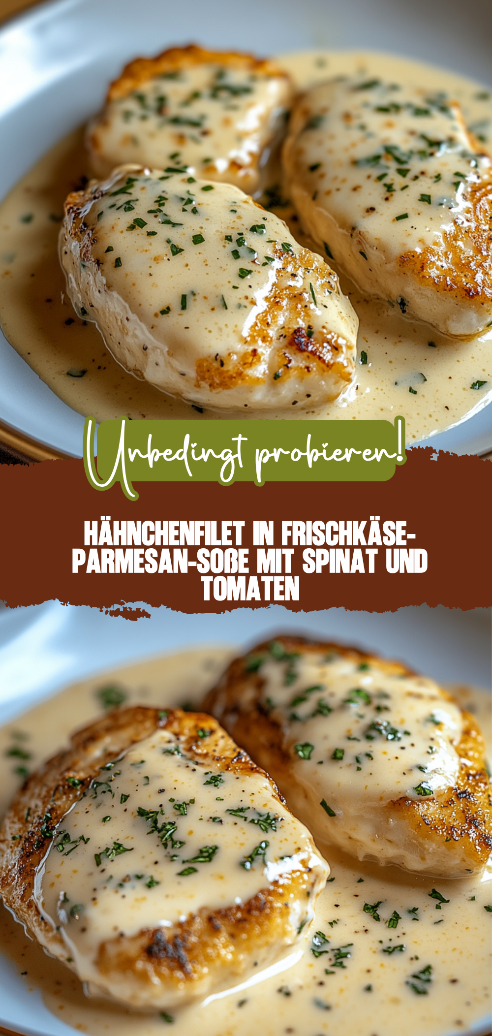 Hähnchenfilet in Frischkäse-Parmesan-Soße