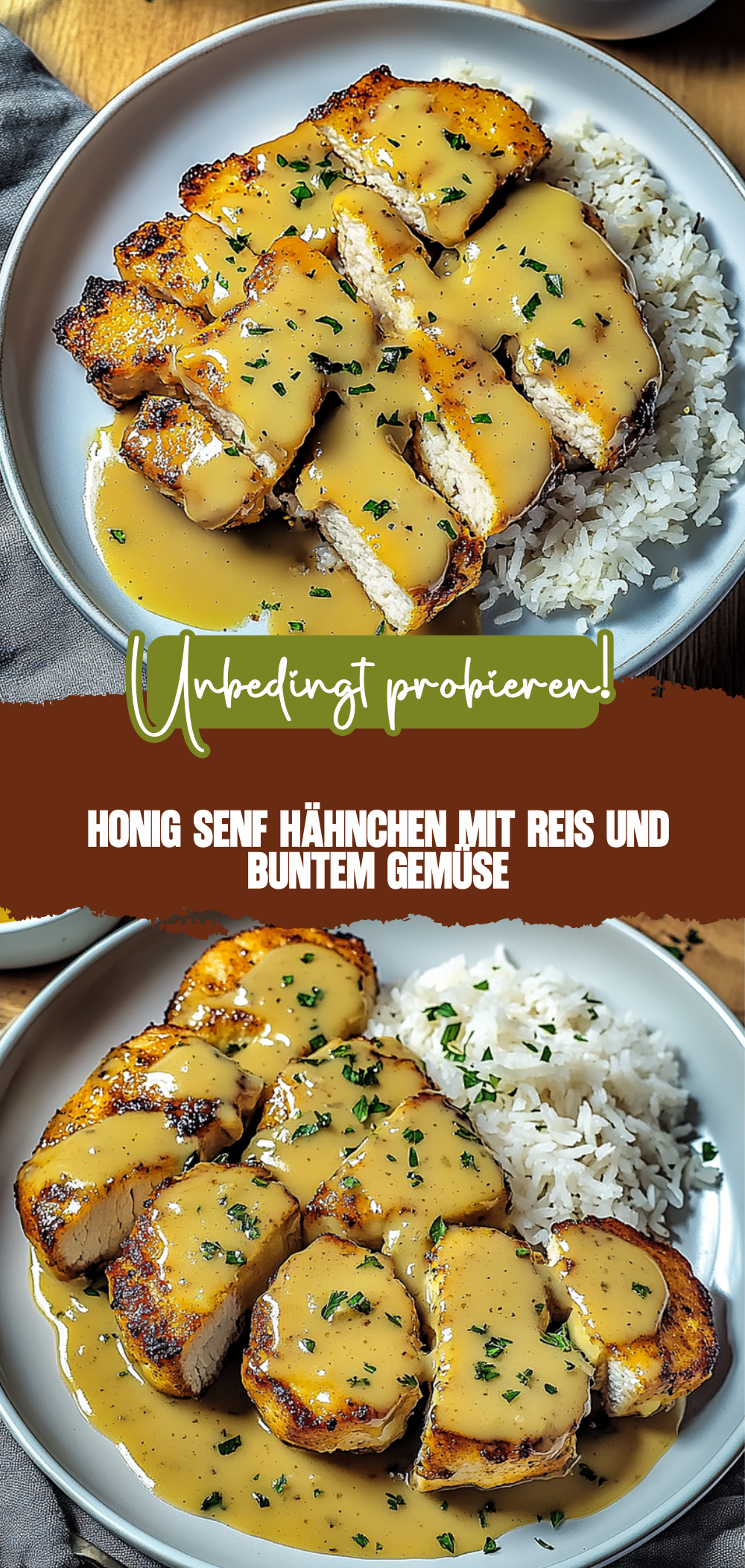 Honig Senf Hähnchen mit Reis