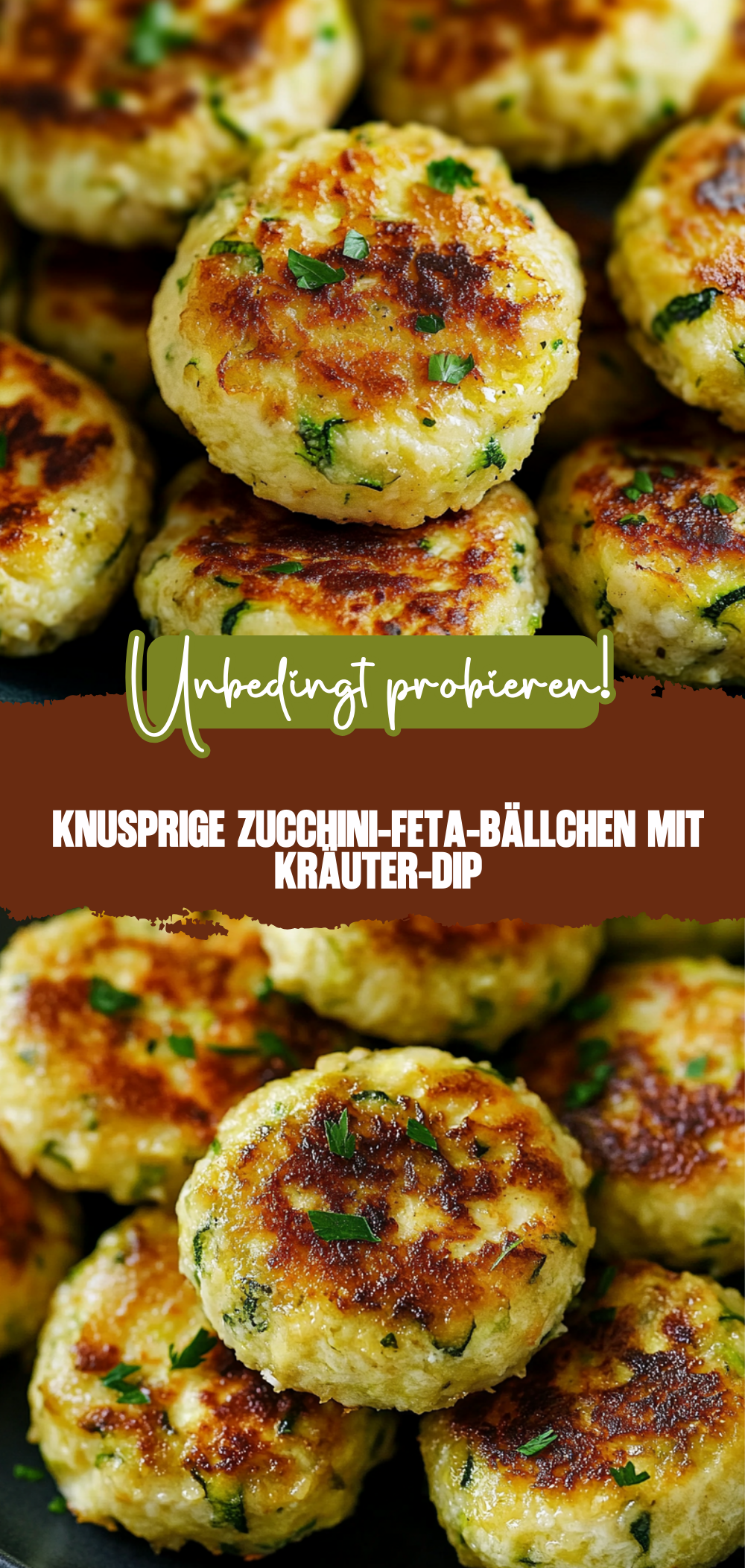 Knusprige Zucchini-Feta-Bällchen