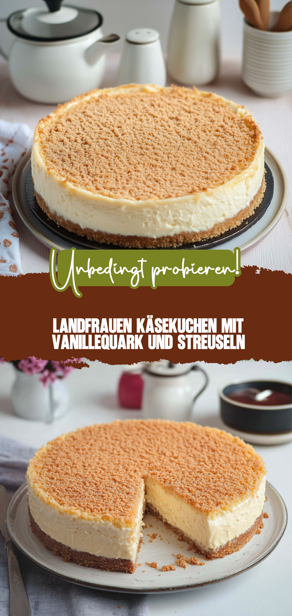 Landfrauen Käsekuchen mit Vanillequark