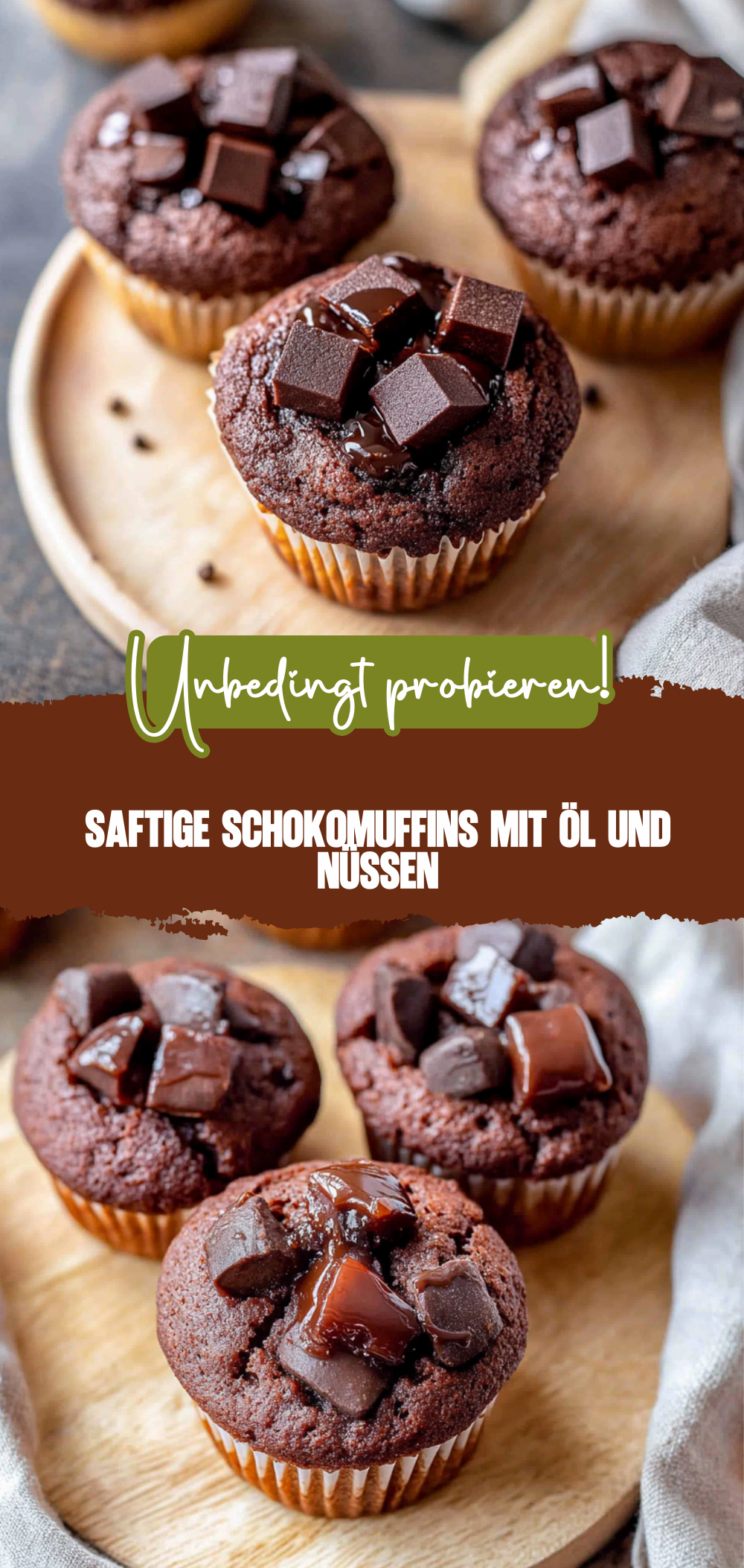 Saftige Schokomuffins mit Öl