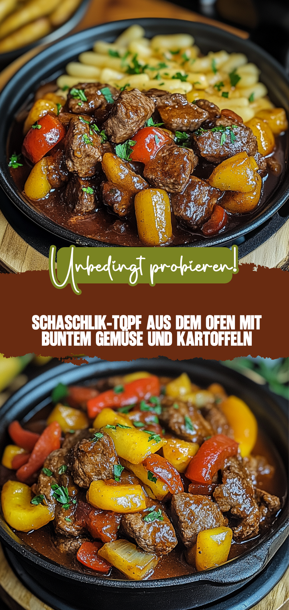 Schaschlik-Topf aus dem Ofen